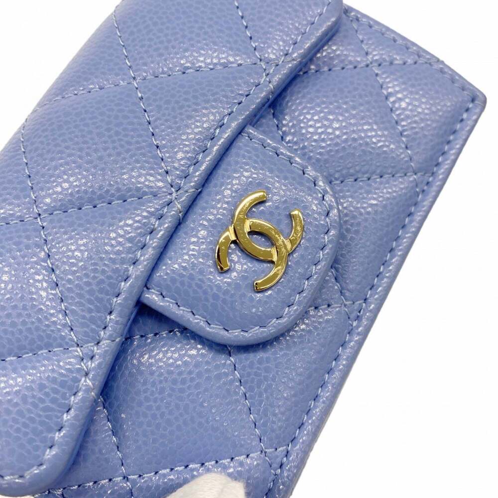 CHANEL Authentic Blue Caviar Leather Wallet - Picture 7 of 8